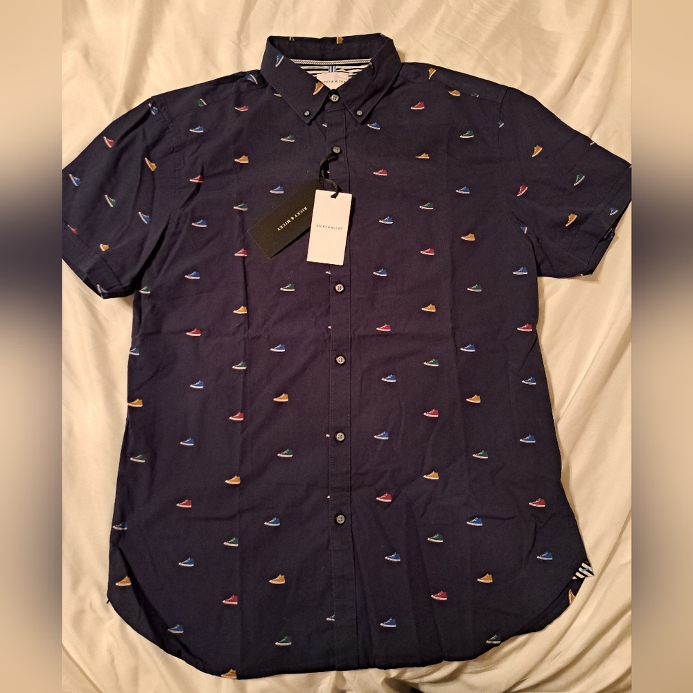 Mens Dress Shirt - Converse Print - Size: M - Ricky & Micky NEW